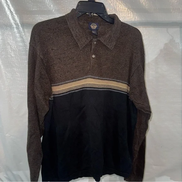 Dockers Brown and Black Knit Polo - Picture 1 of 4